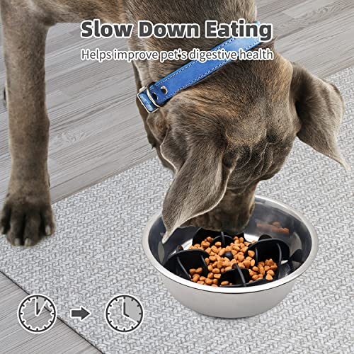 Jaoul Slow Feeder Dog Bowls Insert, 5.4 Inch Cuttable Slow Feeder Insert with 17 Octopus Suction Cups for Small Size Dog Food Bowl (Small, Black) - color: Black, size: Cuttable(Small)