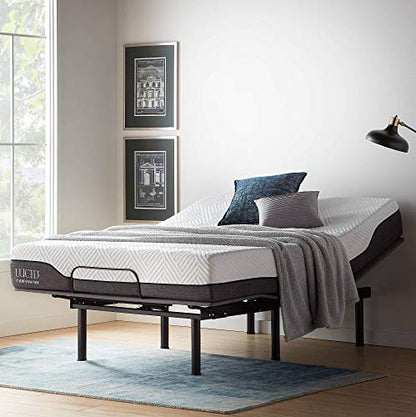 Lucid L150 Adjustable Base – Bed Frame with Head and Foot Incline – Wireless Remote Control – Premium Quiet Motor, Full size - size: Full, style: L150