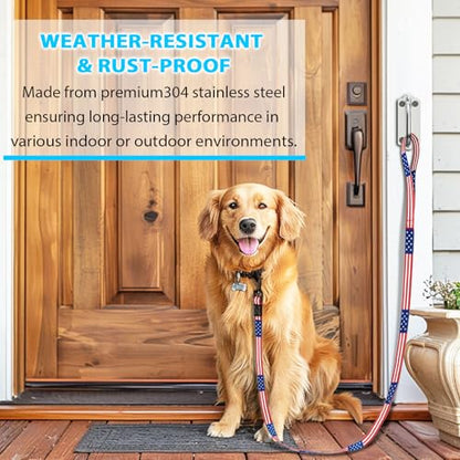 Heavy Duty Stainless Steel Dog Leash Wall Hook,Ultra-Secure Tie Out Anchor for Yard&Home,Anti-Escape Dog Chain Parking Hook,Rust-Proof&Easy to Install - size: X-Large