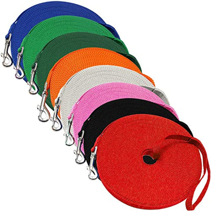 Long Dog Puppy Obedience Recall Training Agility Lead, Leash - RED, 30' Foot - by, Downtown Pet Supply - color: Red, size: 30 Foot