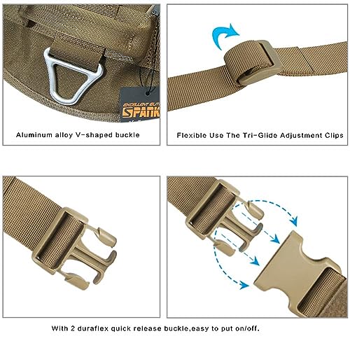 EXCELLENT ELITE SPANKER Tactical Dog Harness Patrol Harness Service Dog Vest Military Dog Vest Working Dog Vest with Handle(Coyote Brown-S) - color: Coyote Brown, size: S-(23.5 - 29.5")