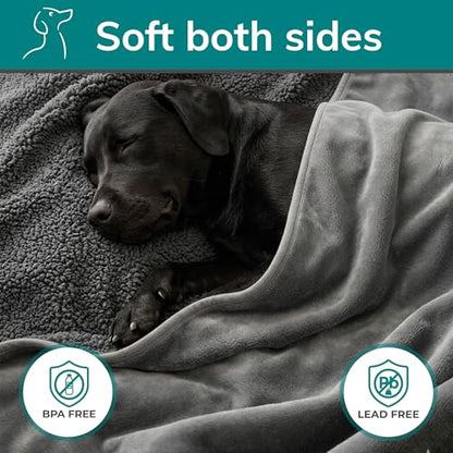 Waterproof Dog Blanket Washable – Leakproof Large Dog Blanket for Couch & Sofa, Reversible - Gray Microfiber & Gray Sherpa Fleece, 40x47 Inches. - color: Gray Microfiber/Gray Sherpa, size: Large (40" x 47")