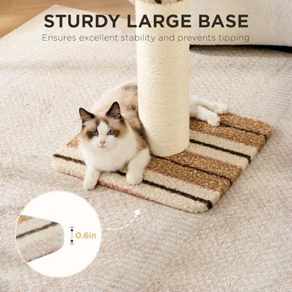 Joydeco Cat Scratching Post 38 Inches Heavy Duty and Thick Scratching Post Sisal Rope with Hanging Ball and Mice for Indoor Cats(Coffee) - size: 38 inch Coffee