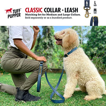 Tuff Pupper Classic 6 Foot Heavy Duty Dog Leash | 10x Stronger Than Leather | 100% Waterproof & Odor Proof Dog Leash | Tough Rust-Proof All Metal Hardware - color: Midnight Blue