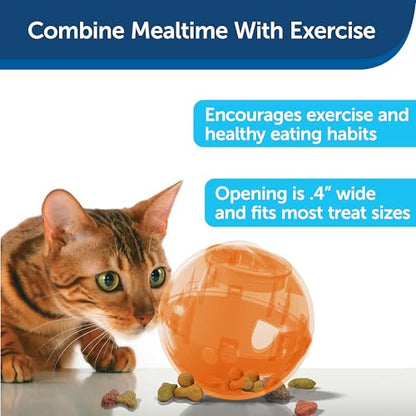 PetSafe Slimcat Feeder Ball - Interactive Game for Your Cat - Fill with Food and Treats - Orange - color: Orange