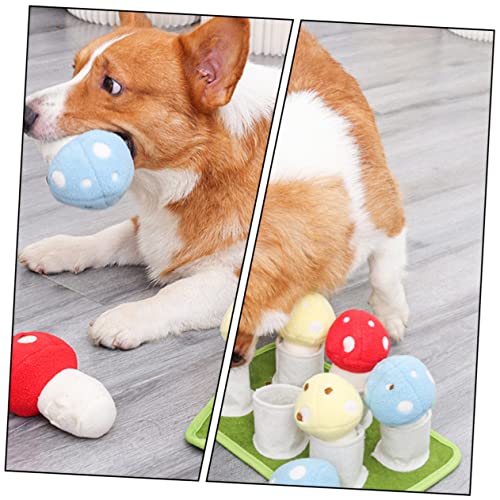 Abaodam Interactive Dog Slow Feeder Toy Creative Puppy Sniffle Mat Squeaky Mushroom Dog Training Foraging Pad for Chewing and Boredom Relief