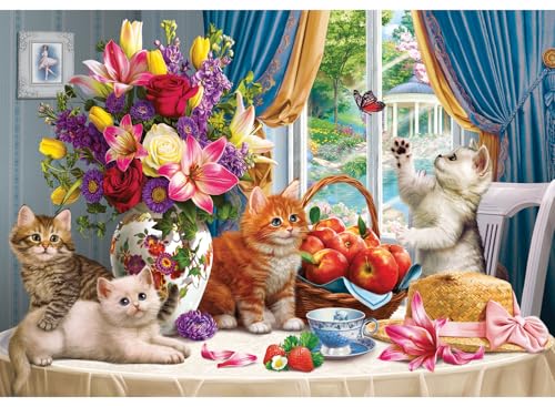 Anatolian Puzzle - Fluffy Kittens in The Living Room, 260 Piece Jigsaw Puzzle, 3336 - color: Fluffy Kittens in the Living Room