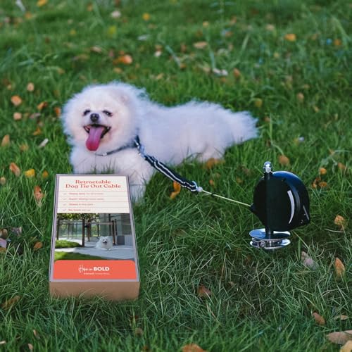 Heavy-Duty Retractable Dog Tie Out Cable: The Ultimate Dog Line for Outside – Super Strong Tie Out Retractable Cable for Dogs. - style: Outside Ground Mount