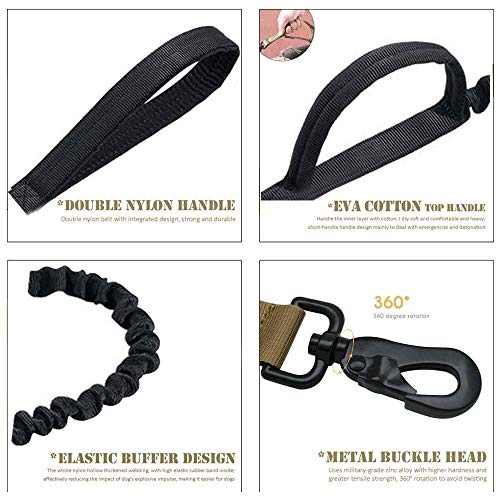 Tactical Dog Collar and Leash Set Adjustable Military Nylon Dog Collar with Control Handle and Heavy Duty Metal Buckle for Large Dogs （Black S - color: Black SET(collar+leash), size: Small (Pack of 1)