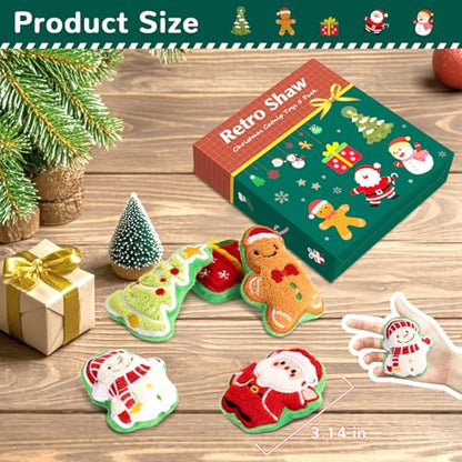 Retro Shaw Christmas Cat Toys, Xmas Catnip Toys for Indoor Cats Kitten Teeth Cleaning, Crinkly Interactive Cat Chew Nip Kitty Kicker Toy Santa Claus Trees Snowman, 5 Pack - size: 3.0 Inches