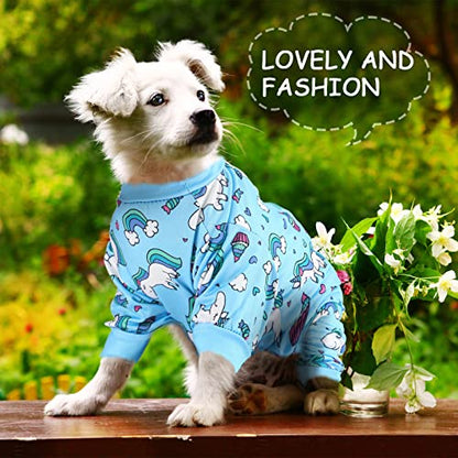 3 Pieces Dog Pajamas Puppy Soft Pets Clothes Dog Jumpsuit for Small Medium Large Pets Cute Apparel Bodysuits for Girl and Boy, 3 Styles(M Fits 5.5-7.7 lbs) - size: M Fits 5.5-7.7 lbs
