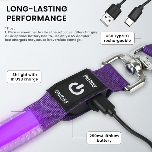 LED Dog Leash - Rechargeable, Waterproof & Reflective, 6FT Tangle-Free for Night Walking(Red) - color: Red