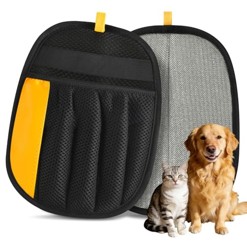 Upgraded Pet Hair Removal Glove, Electrostatic Five-Finger Reusable Pet Hair Remover for Couch, Car Seats, Clothing & Furniture, Dog Cat Fur Grooming Mitt for Laundry & Carpet