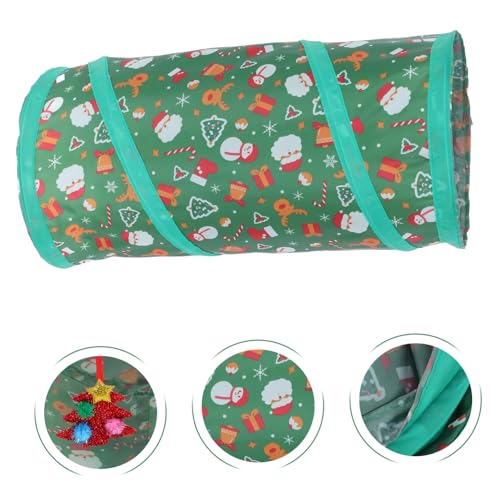 Foldable Christmas Cat Tunnel Tent Indoor Cat Cube Collapsible Play Hideout for Kittens with Festive Theme Compact Storage and Exploration Fun