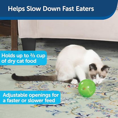 PetSafe Slimcat Feeder Ball - Interactive Game for Your Cat - Fill with Food and Treats - Green - color: Green