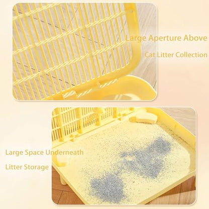 Greywaterproof Cat Mat, 19.69"X15.95"X3.54" Litter Box Mat, Easy Clean, Non-Slip, Urine-Proof Kitty Litter Catcher Mat - color: Grey, size: 3.54" High