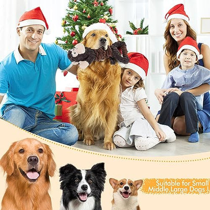 Letsmeet Plush Dog Toy with Crinkle Paper, Tug of War Pull Interactive Toys for Puppies to Large Dogs - style: Monkey
