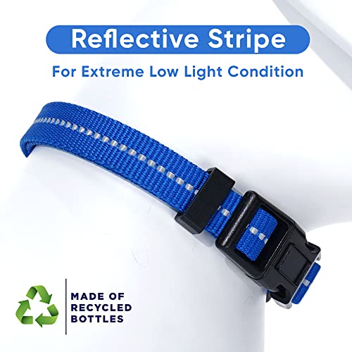 Pawtitas Recycled Dog Collar with Reflective Stitched Puppy Collar Made from Plastic Bottles Collected from Oceans Extra Small Blue Ocean - color: Recycled Blue, size: X-Small (Pack of 1)
