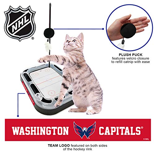 Pets First 5-in-1 NHL Washington Capitals Cat Scratcher Toy with Interactive Cat Ball Bell in Tracks - color: Washington Capitals