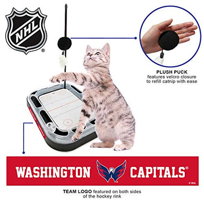Pets First 5-in-1 NHL Washington Capitals Cat Scratcher Toy with Interactive Cat Ball Bell in Tracks - color: Washington Capitals