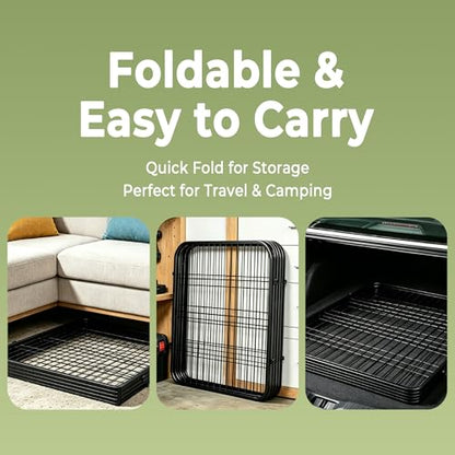 Dog Playpen 24 Inch 8 Panels, Foldable Metal Dog Playpen Indoor Outdoor, Puppy Playpen for Small Dogs, Portable Heavy Duty Pet Playpen, Durable and Secure