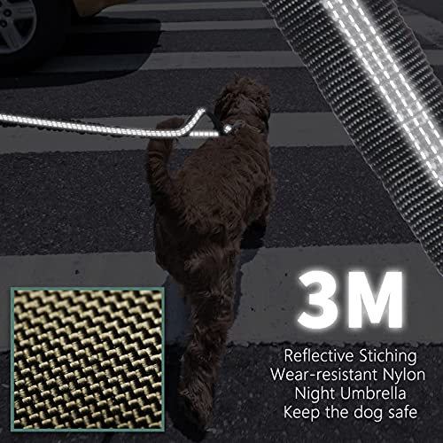 BUMBIN 6Ft Bungee Leash With 2 Handles for Large, Medium, Small Dogs - Heavy Duty, No Pull Shock Absorbing With Car Seat Belt for Training, Black - color: Black