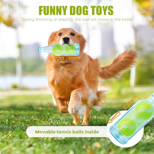 Dog Toy - Floating Fetch Toy with Squeak, Tennis Ball Inside (Single Large) - color: large