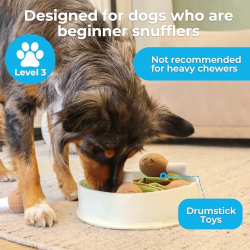 Dog Toys Plush with Squeaky & Treat Hiding Features - Mental Stimulation Enrichment Toy for Large Breed Dogs - Machine Washable Slow Feeder to Keep Dogs Busy，Chicken and Gravy - color: Chicken n’ Gravy -1
