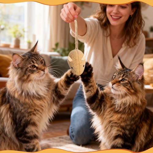 24 Pack 2.36" Colorful Mouse Toy for Cat, Interactive Catnip Animal Toys Plush Catnip Mouse Shaped Biting Toys for Indoor Cats