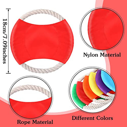 36 Pieces Flying Disc Dog Rope Toys Dog Toy Dog Training Toy Assortment Puppy Chew Rope Toy for Large Medium Small Breeds Pet Training Throwing Playing and Teething Clean