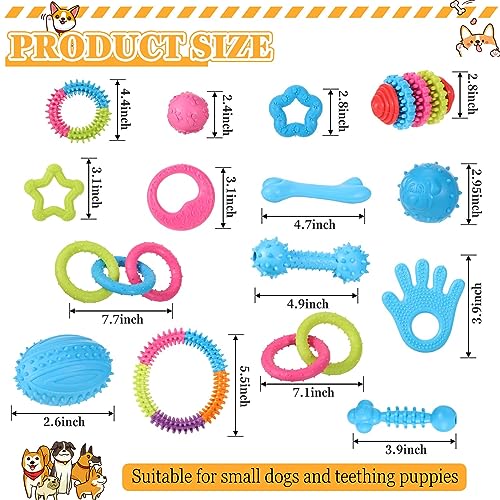 Jenaai 50 Pack Puppy Toys Chew for Teething Cute Soft Dog Toys Interactive Teething for Small Dogs Anxiety Relief Cleaning Teeth, Assorted Style