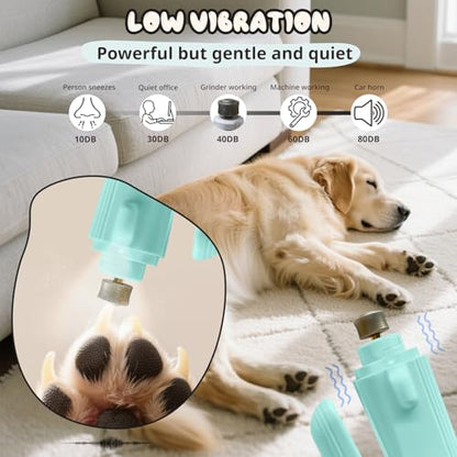 2-in-1 Dog Nail Trimmers & Dog Nail Grinder, Dog Nail Clippers with 2 LED Lights & Safety Guard, USB Rechargeable, Multiple Grinding Methods for Small, Medium, and Large Dogs & Cats (Green) - color: Green