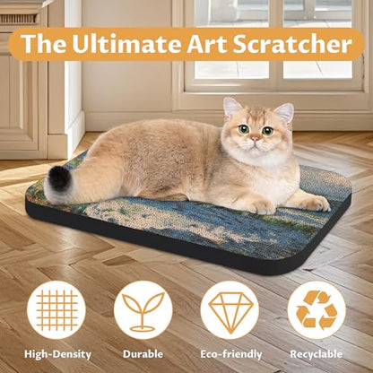 2 Pack Art Cat Scratcher, Wall-Mountable Cat Scratch Pad, Cat Wall Scratcher 16.7x11x1 Inch Cat Scratching Board for Indoor Cats Toy (Series3) - color: Van Gogh3-2