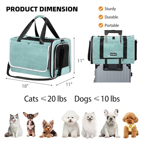 Top Loading Medium Pet Carrier with Privacy Window for Anxiety Cat, Soft-Sided Small Kitten Travel Crate Vet Friendly, Little Dog Bunny Kennel Carry Bag Suitcase, 18x11x11 Teal - color: Teal