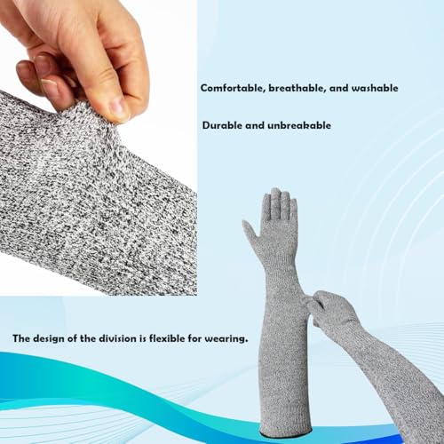Pet Handling Gloves – 16" Extra-Long Cat Grooming Arm Sleeves, Anti-Scratch & Bite Resistant Protective Sleeves for Bathing & Nail Trimming (Gray)