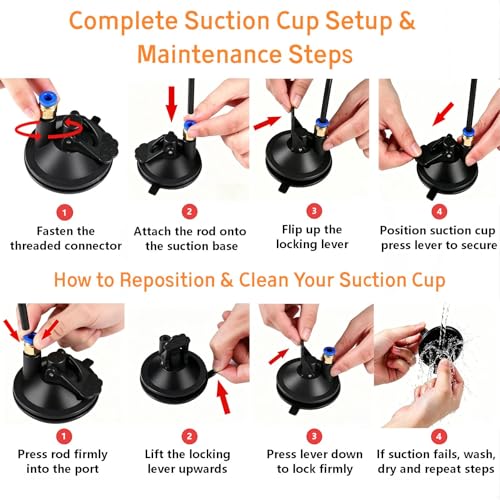 Suction Cup Cat Toy for Indoor Cats, 4 Play Modes Hands Free Interactive Cat Teaser Wand with 12 Replaceable Bell Attachments, Self Play Kitten Toys for Boredom Relief and Exercise