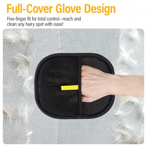 Pet Hair Removal Glove for Cats & Dogs, Electrostatic Pet Hair Remover Gloves for Cats Hair, Reusable Magic Brush Pet Hair Remover Tool for Couch, Pet Bed, Clothes(1pc) - color: Black