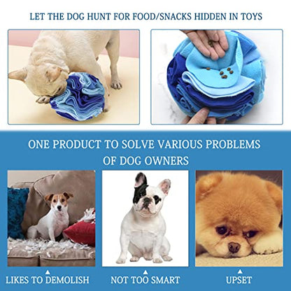 WishLotus Dog Snuffle Ball, Interactive Dogs Toys Ball, Dog Brain Stimulating Puzzle Toys for Dogs, Enrichment Game Feeding Mat Slow Feeder Stress Relief(Blue)