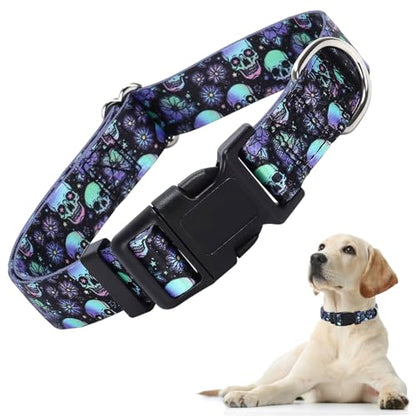 Adjustable Dog Collar with Safety Buckle Quick Release - Soft Nylon Pet Collars for Small, Medium, Large Puppies Dogs Collar Girls - color: 16, size: L (Neck 15"-20")