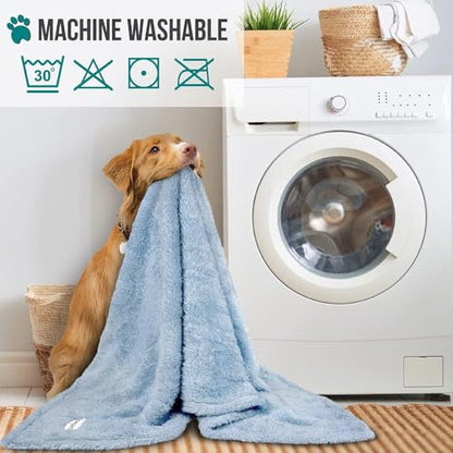 PETAMI Fluffy Fleece CAT and Dog Throw Blanket, Blue, Medium - color: Blue, size: Medium (29x40)