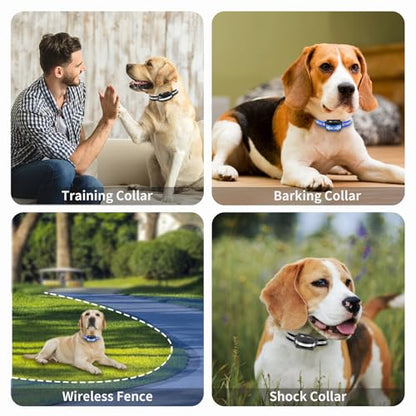 Shock Collar Replacement Strap 2-Pack - Compatible with Jugbow, Garmin, Patpet | 3/4 Inch Adjustable TPU Collar for Dogs | Waterproof & Reflective Design for Training, Walking - color: Black and Blue