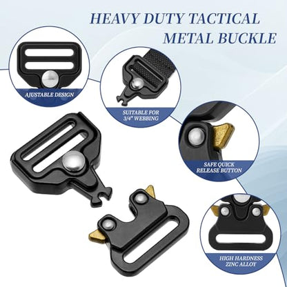 DEVPSISR Tactical Buckle Replacement 2 pack,Metal Buckle Clip for Dog Collar, Keychain, Hunting Belt Bags - color: 3/4 Inch Black 2pcs, size: 3/4 Inch