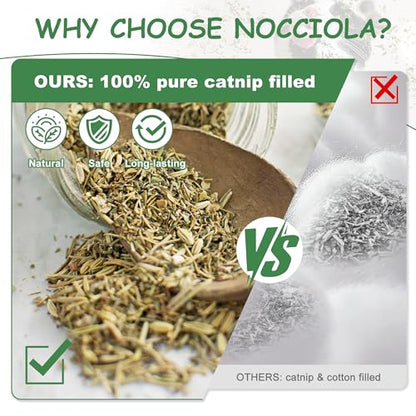 Nocciola 3 Pack Catnip Toys for Cats, Funny Cat Toys Filled with 100% Pure Organic Catnip, Safe Kitten Teething Chew and Kicker Toys - color: Green for Strong Chewers