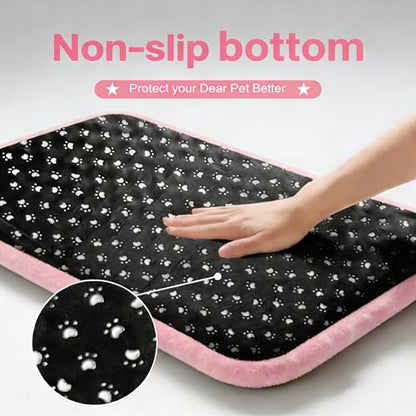 Dog Bed Mat, Reversible Crate Pad & Cute Dog Bed - Machine Washable Kennel Mat with Ultra Soft for Small Dogs (Big&Small Stars Pink, 24" L*18" W*1.5" Th) - color: Big&Small Stars Pink, size: 24"L*18"W*1.5"Th
