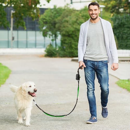 Heavy Duty Dog Leash for Large Dogs – 6FT Reflective Bungee with Padded Handles, Strong Carabiner Clip, No Pull Control for Medium & Large Breeds, Includes Poop Bag Holder & Treat Pouch (Purple-Blue) - color: Purple - Blue