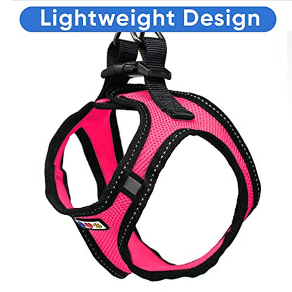 Pawtitas Dog Vest Harness Made with Breathable Air Mesh | All Weather Vest Harness for Extra Small Puppies and Large Cats with Quick-Release Buckle - Extra Small Pink Mesh Dog Harness - color: Pink, size: X-Small (Pack of 1)