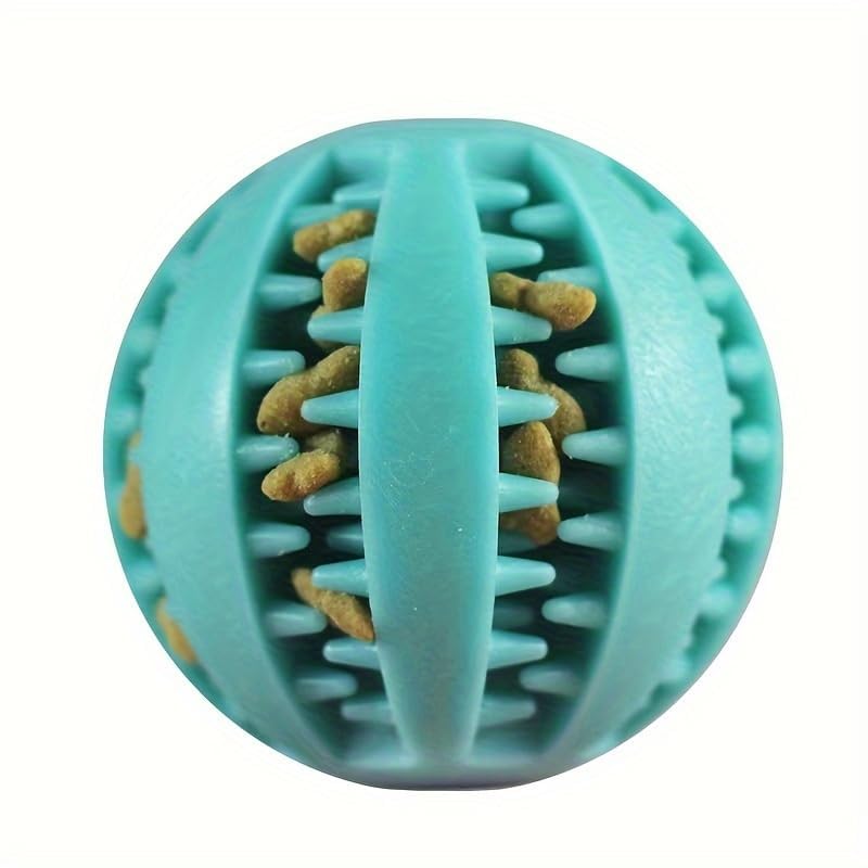1 PC Interactive Dog Toy Ball Dog Pet Food Treat Feeder Chew Tooth Cleaning Durable Puppy Ball Random Color - color: D