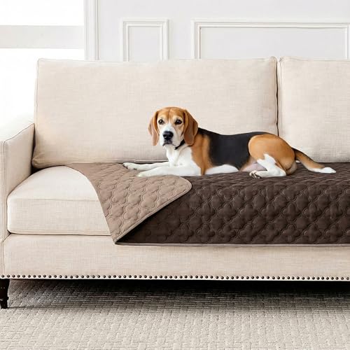 FunFurry Waterproof Dog Blanket, Couch Cover for Dogs Washable, Reversible Dog Bed Cover, Couch Furniture Protector. (Dark＆Light Brown, 40 X 50 Inch - 1 Pack) - color: Dark＆light Brown, size: 40 X 50 Inch - 1 Pack