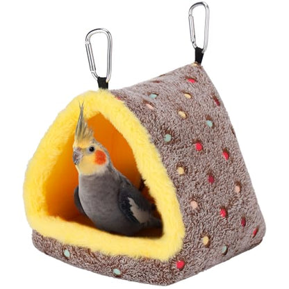Medium Winter Warm Bird Nest for Cage - Comfortable Bird Bed with Support Board, Hanging Hammock Shed Hideaway Hut Gift for Cockatiel Monk Parrots Sun Conure - size: Medium