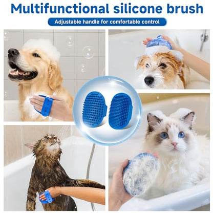 Pet Steam Brush for Dog & Cat – 3-in-1 Spray Hair Removal Comb for Shedding & Grooming, Softens Fur & Reduces Static – Water Brush for Long & Short Coats, Bath-Hating Pets, Includes Waterless Shampoo - size: 7.8″-180ML
